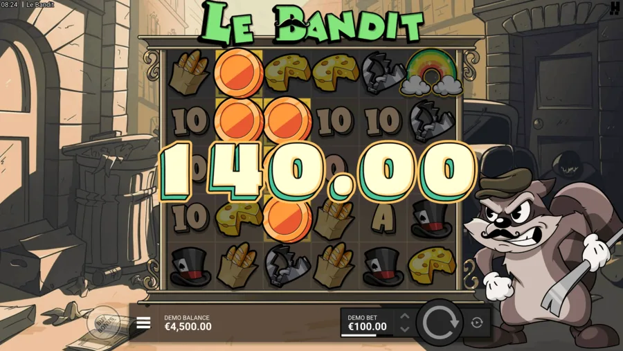 Golden Squares held on the Le Bandit grid after a cascade